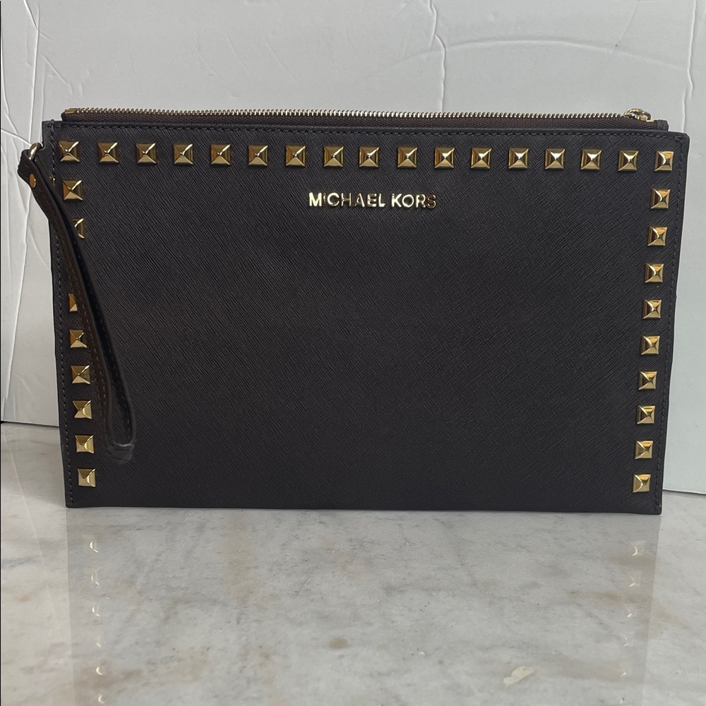 Michael Kors Black and Gold Studded Men's Wallet